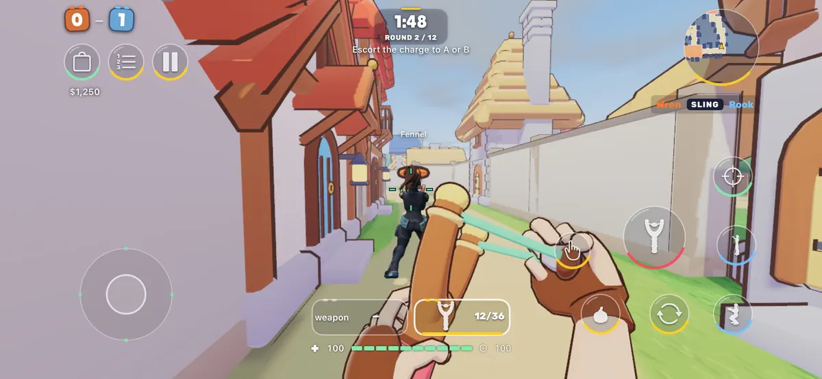 In a match: drawing the slingshot down a sunny lane.