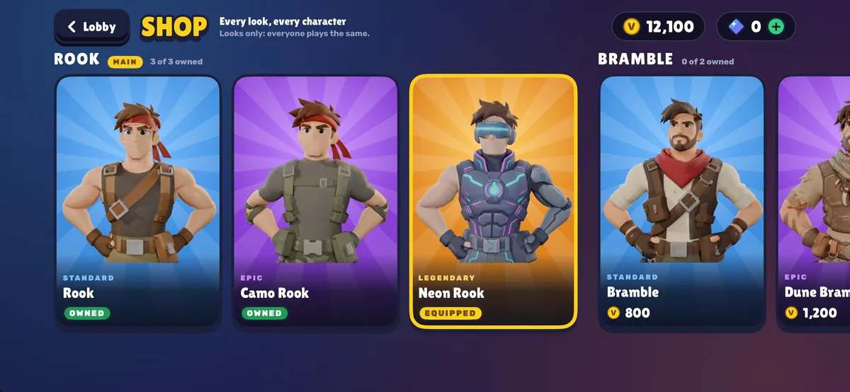 The Shop's looks for Rook and Bramble.
